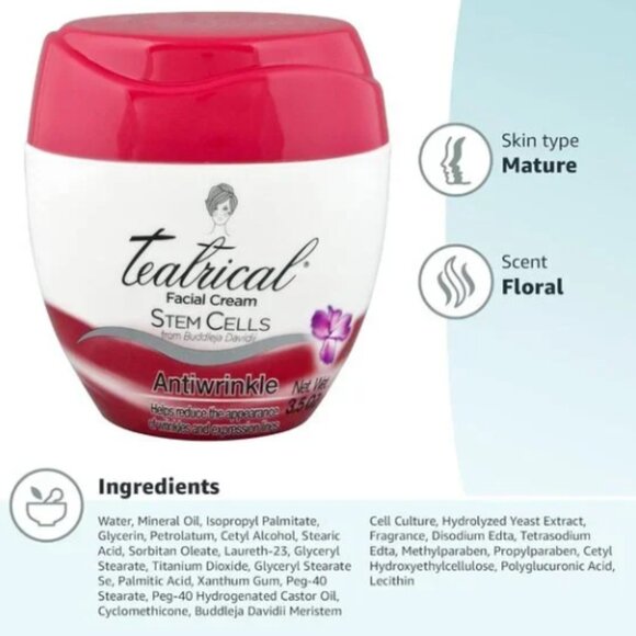 New! Skin Care TEATRICAL Anti-Wrinkle Cream with Buddleja Davidii Stem Cells - Picture 3 of 3